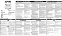 Yamaha PJL-5015 - Owners Manual